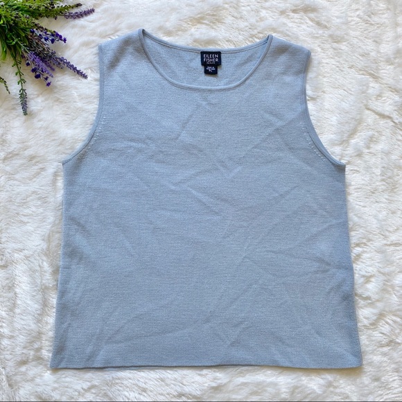 Eileen Fisher Tops - EILEEN Fisher Icy Blue Sleeveless Knit Top